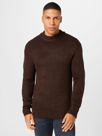 Redefined Rebel Sweater 'Dustin' in Brown: front