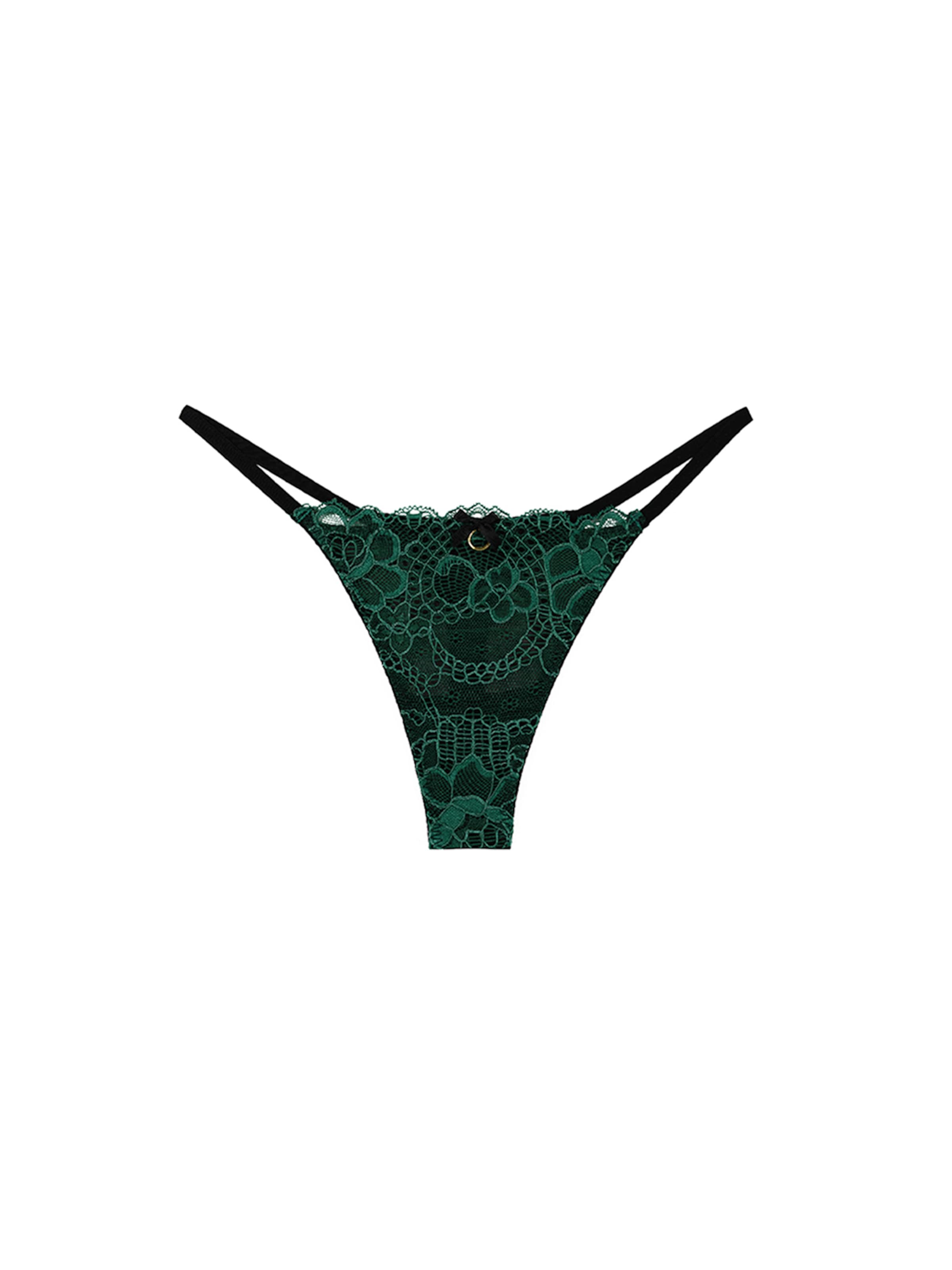 La Muel Lingerie String in Green: front