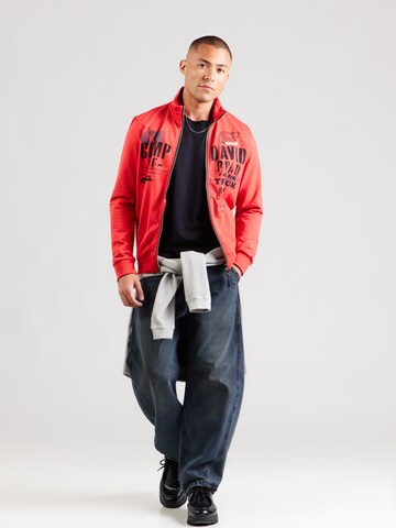 CAMP DAVID - Sudadera con cremallera en rojo
