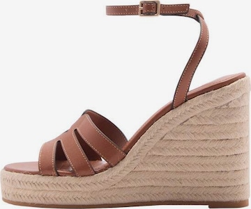 MANGO Strap Sandals 'Aurora' in Brown: front