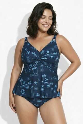 Ulla Popken Bustier Tankini in Blau