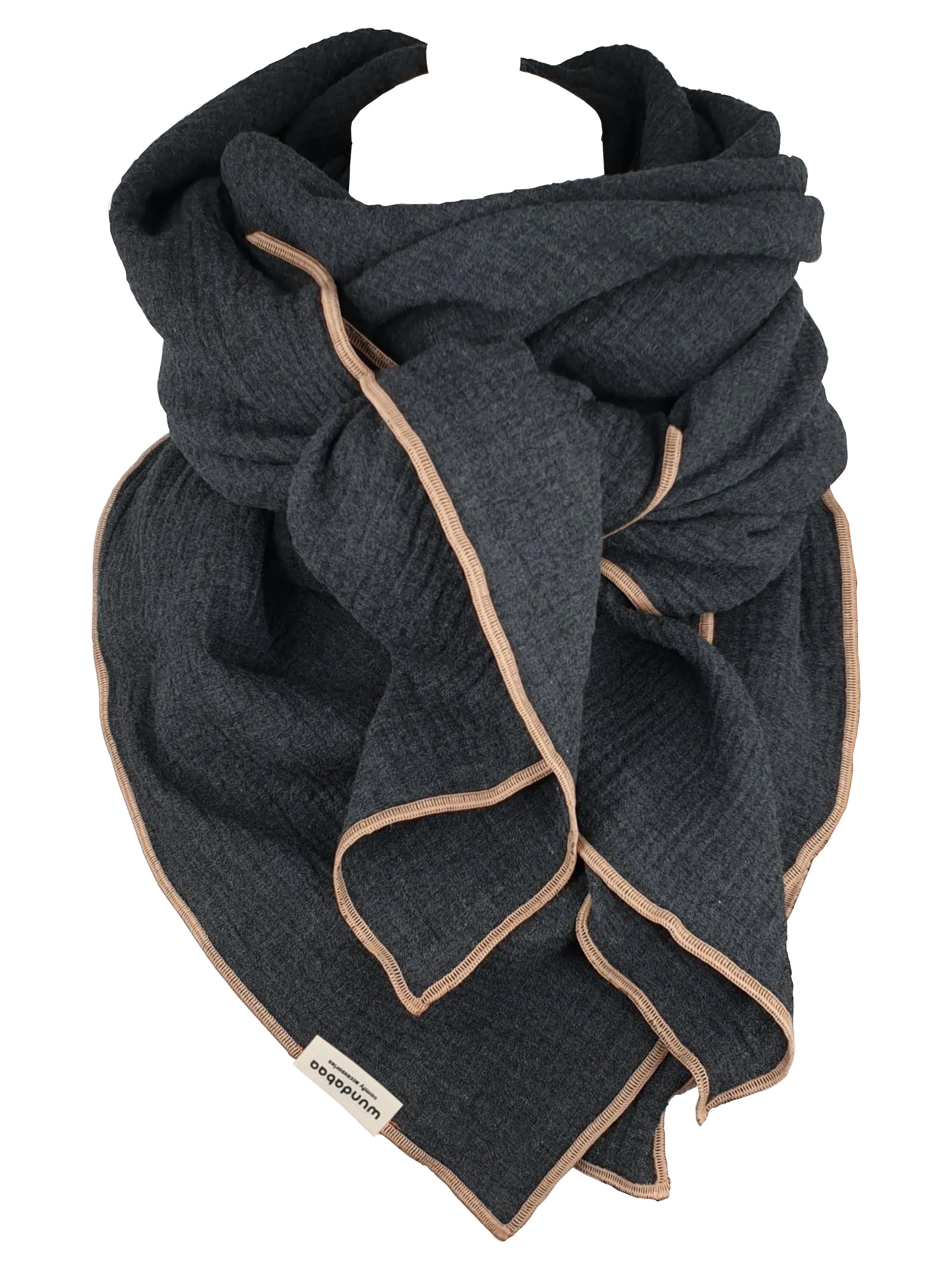 wundabaa Scarf 'Musselin' in Grey: front