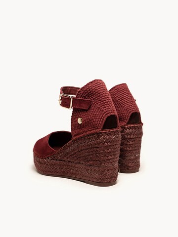 Alhamas Pumps 'Alpargata Cuña 8 cm Ante' in Rood