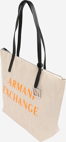 ARMANI EXCHANGE Nákupní taška – béžová: přední strana