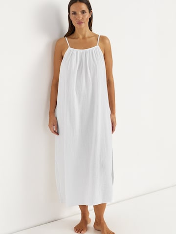 Cellbes of Sweden Strandkleid aus zerknitterter Baumwolle in Weiß: Vorderseite