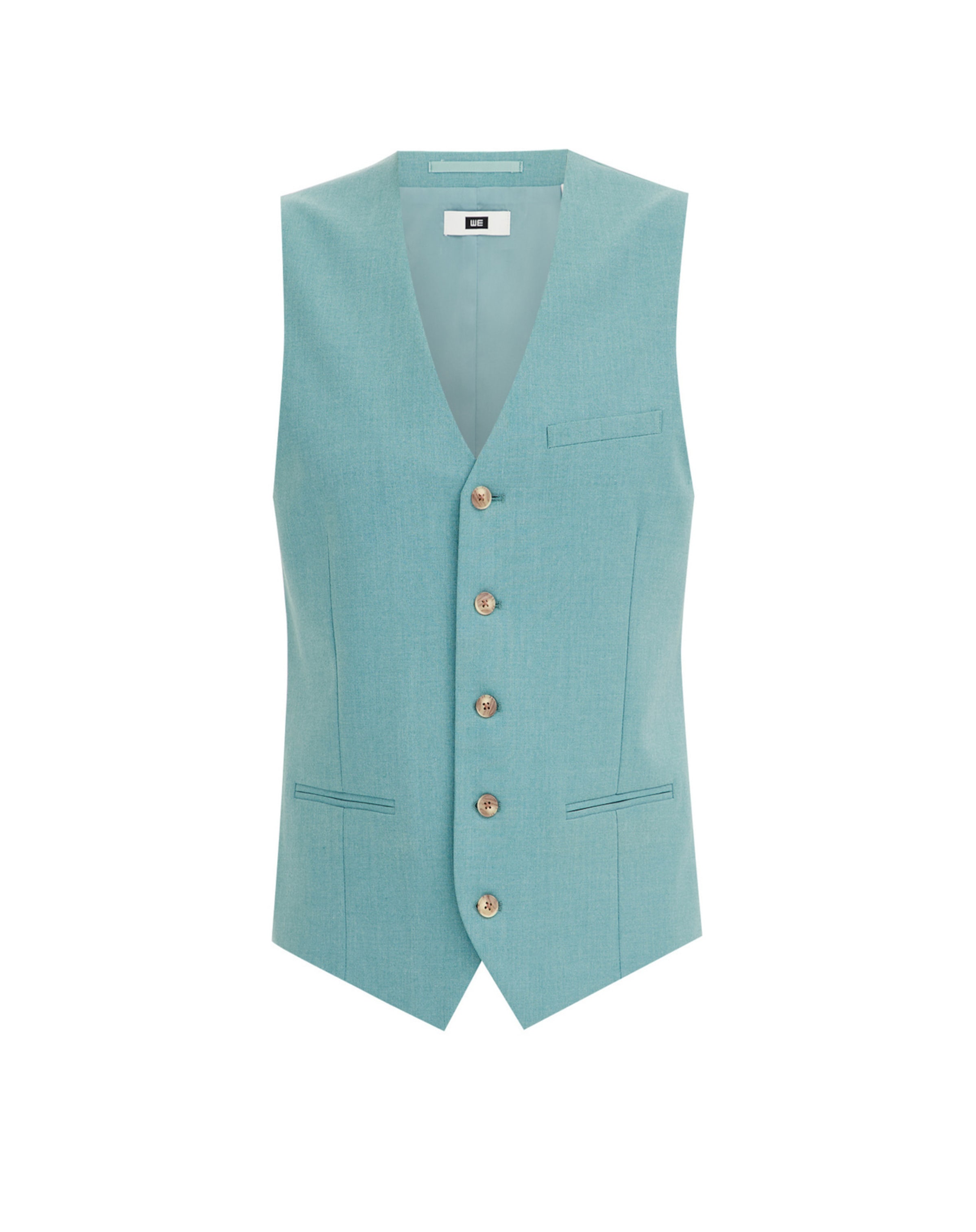 WE Fashion - Slim Fit Colete de fato em azul: frente