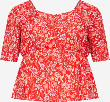 PIECES Curve Blouse 'Sandy' in Rood: voorkant