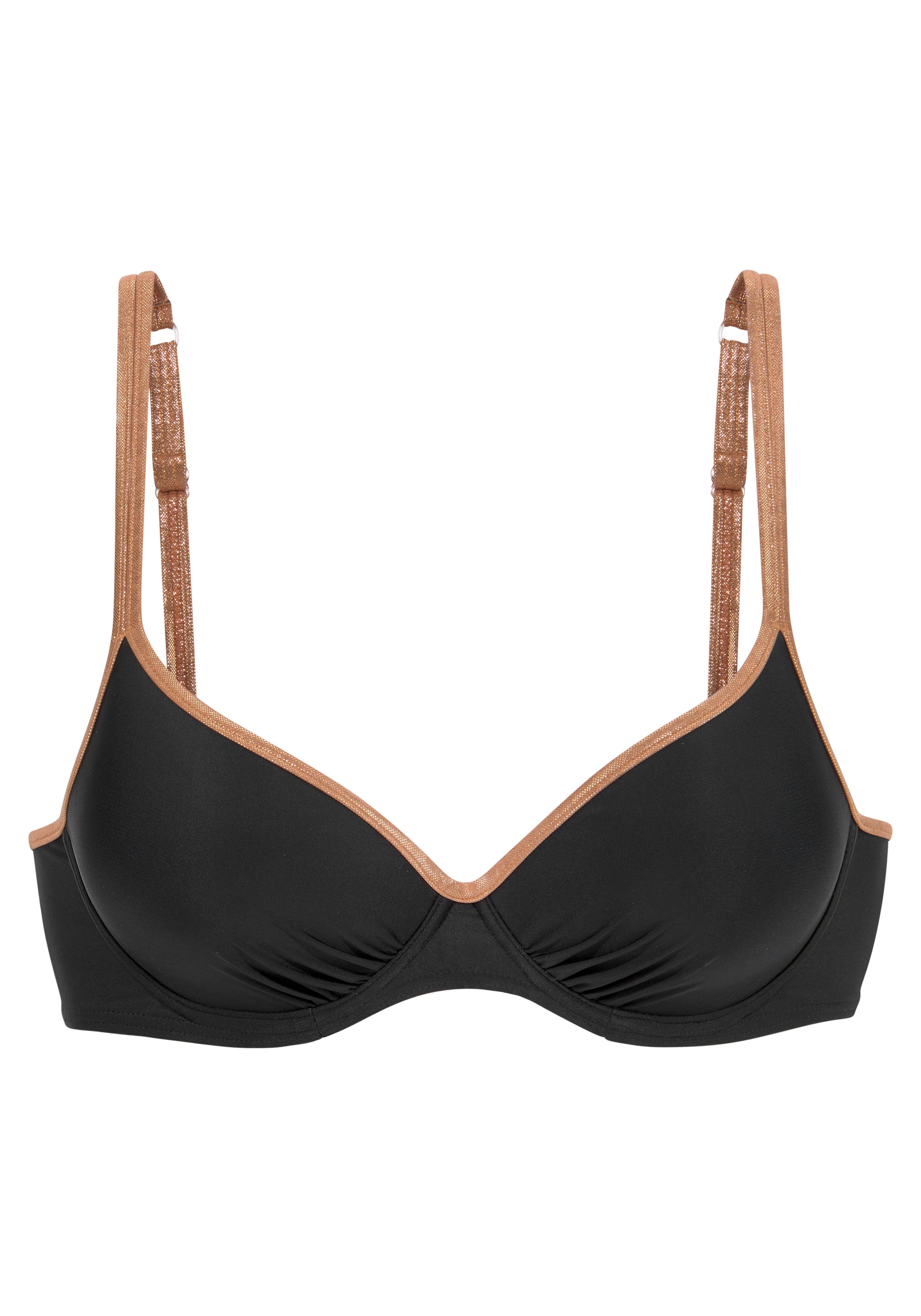 Bruno Banani - Balconet Top de bikini en negro: frente