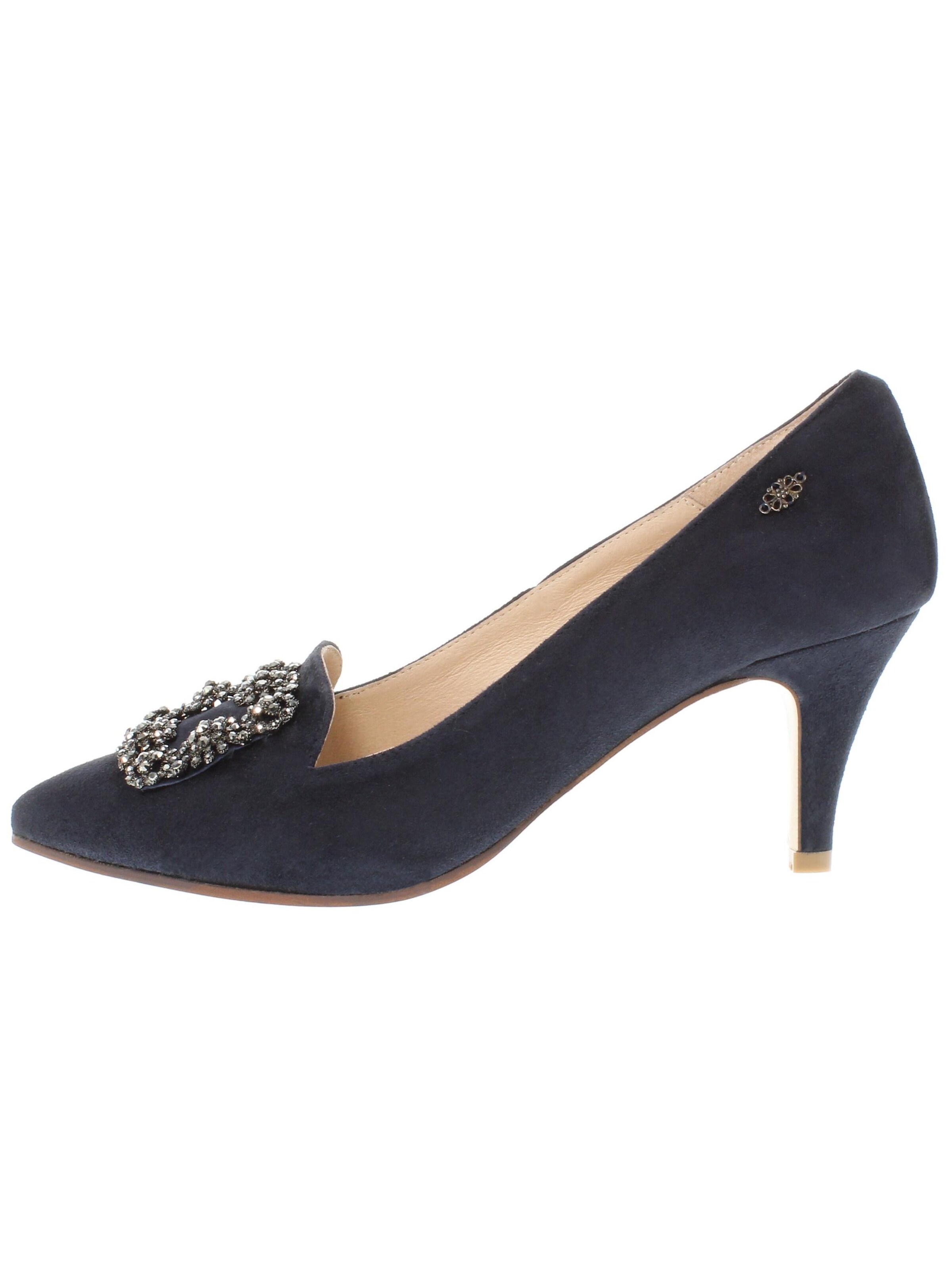 XAVER LUIS Schuhmanufaktur Pumps 'MARCIA - mit Strass-Schmuck' in Blue: front