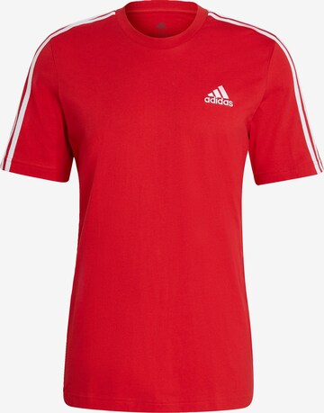 ADIDAS SPORTSWEAR Функциональная футболка 'Essentials 3-Stripes' в Красный: спереди
