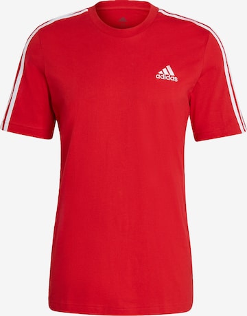 raudona ADIDAS SPORTSWEAR Sportiniai marškinėliai 'Essentials 3-Stripes': priekis