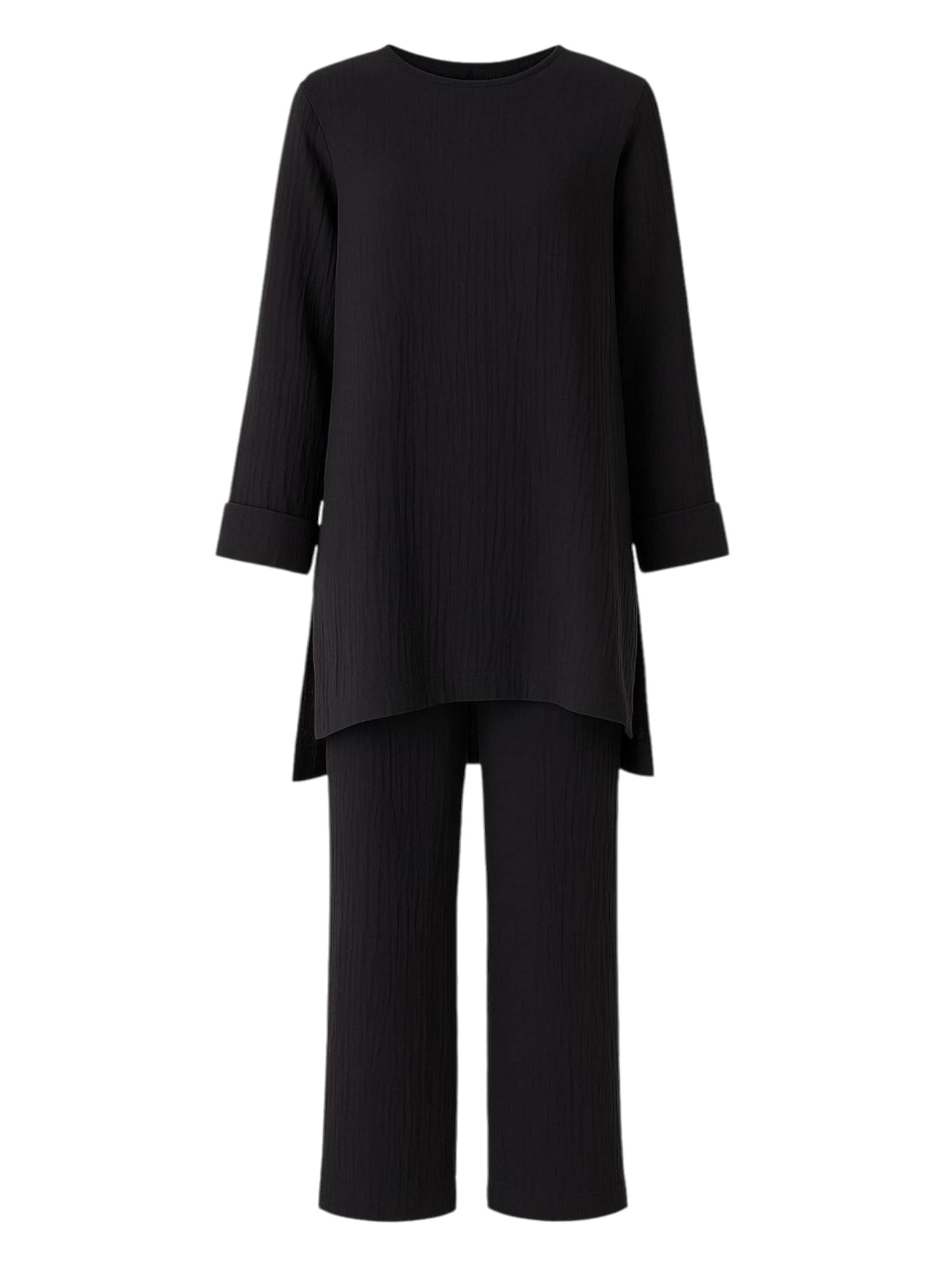 WENOR - Traje para estar en casa 'Ayda Modest' en negro: frente