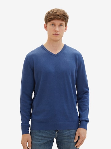 Coupe regular Pull-over TOM TAILOR en bleu : devant