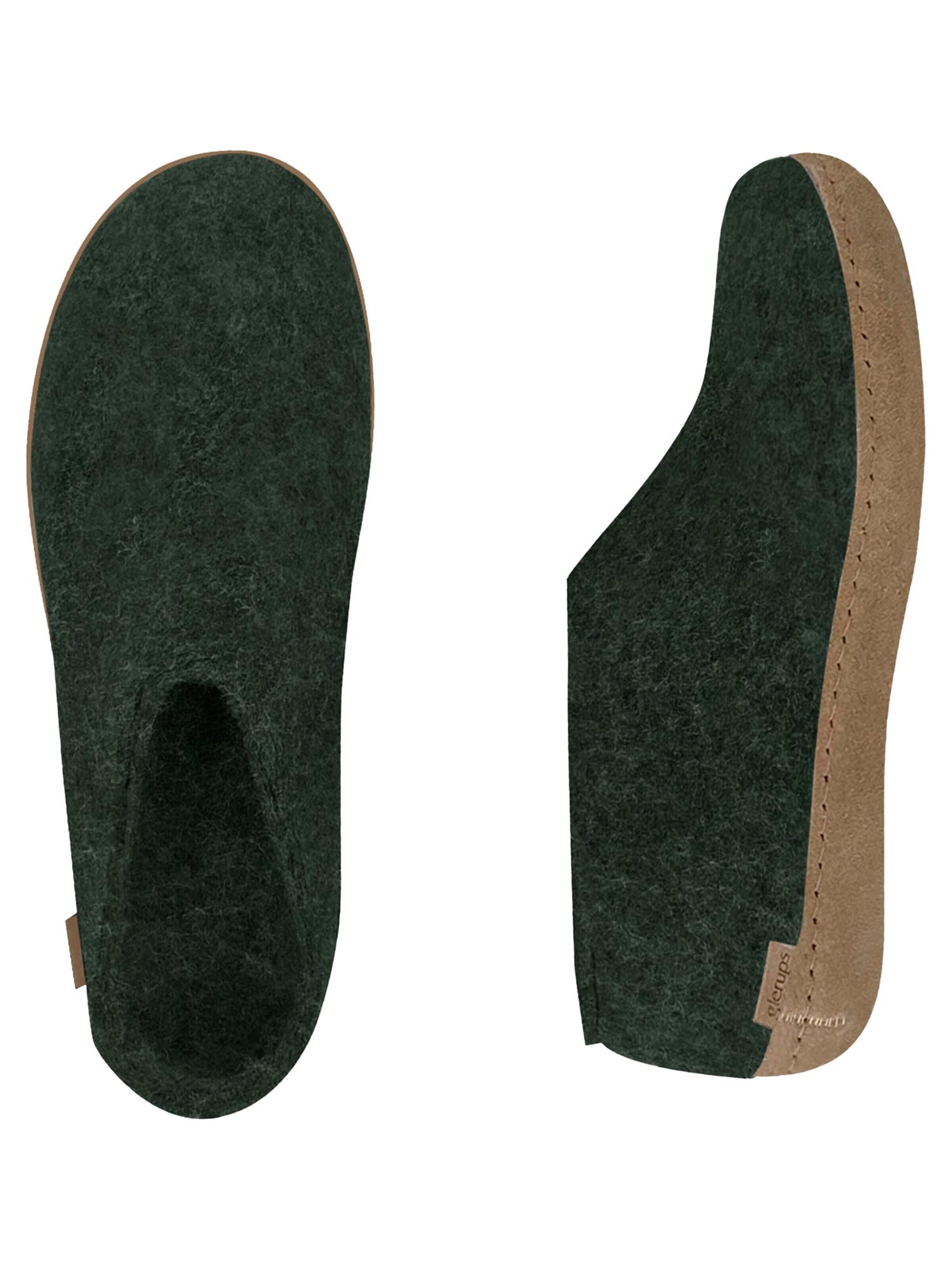 Glerups Slipper 'Ledersohle' in Green