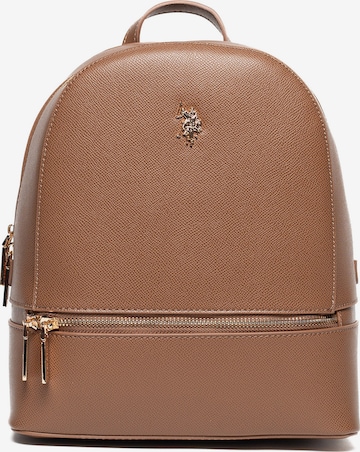 Zaino di U.S. POLO ASSN. in marrone: frontale