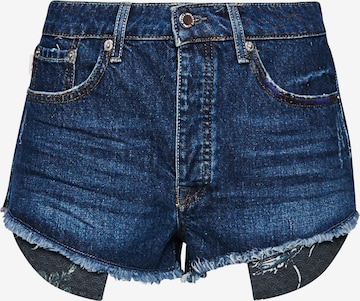 Jean Superdry en bleu : devant