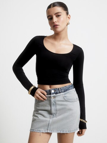 Pull&Bear Koszulka w kolorze czarny: przód