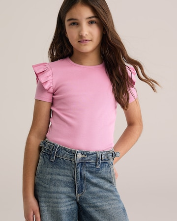 WE Fashion Тениска 'Meisjes' в розово: отпред