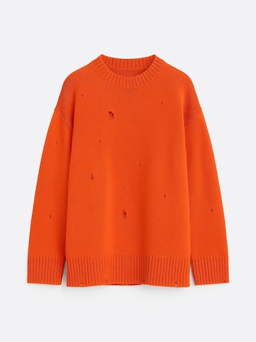 Touché Privé Pullover 'Distressed Knit Sweater'‌ in Orange