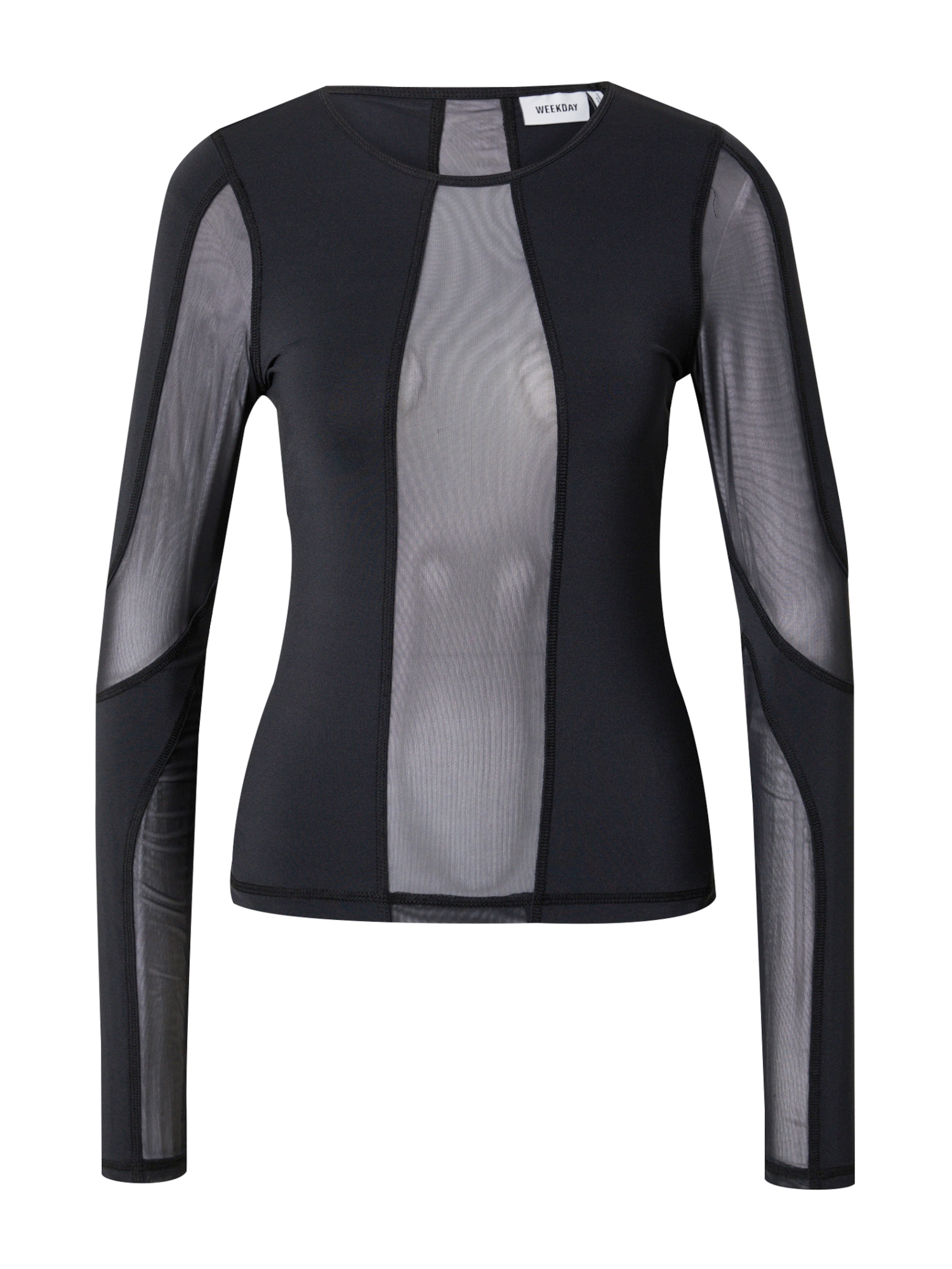 WEEKDAY Μπλουζάκι 'Astrid' σε μαύρο: μπροστά