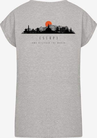 F4NT4STIC Shirt 'Escape Discover the World Asian Town' in Grey: front