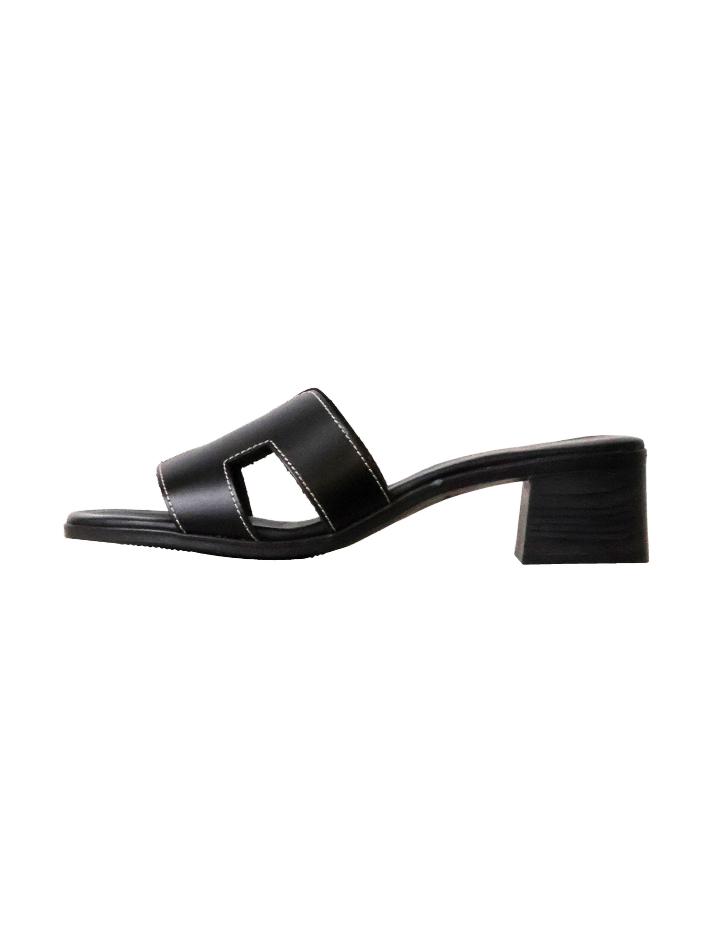 Oh my Sandals Sandals 'Leder-Sandalen mit Absatz' in Black: front