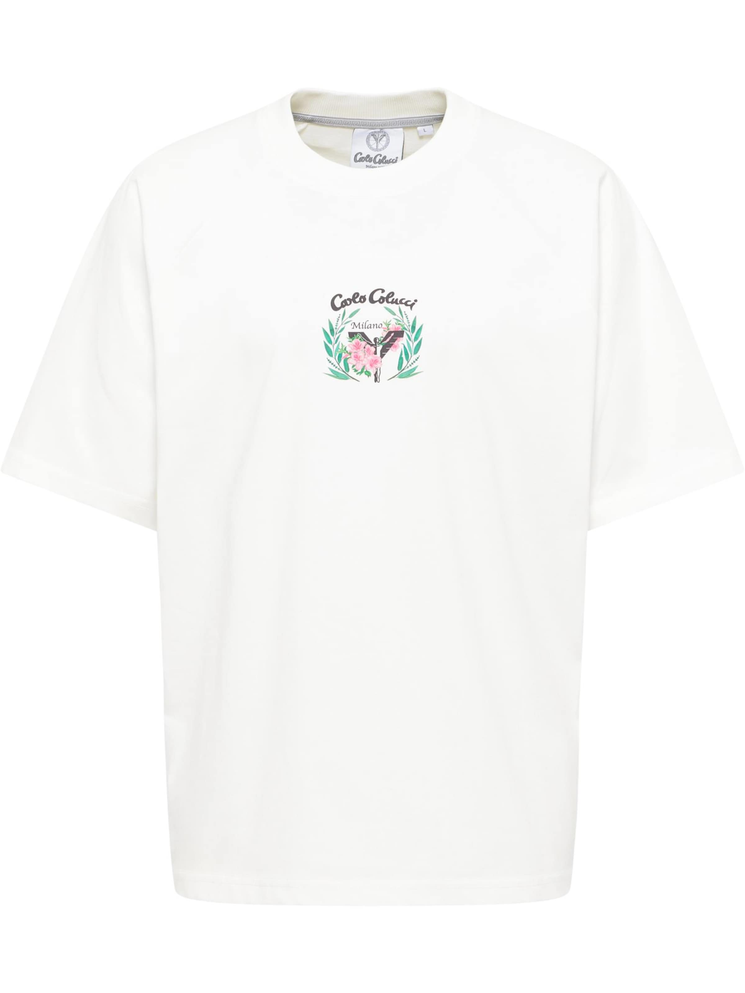 Carlo Colucci Футболка 'Egger' в Белый: спереди