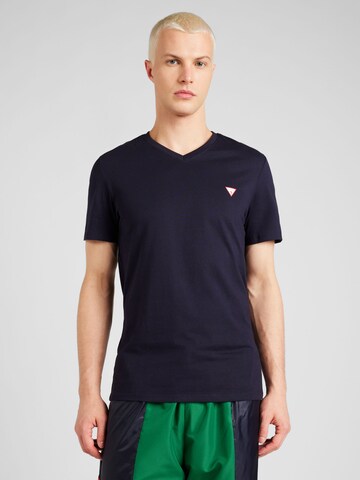 T-Shirt GUESS en bleu : devant