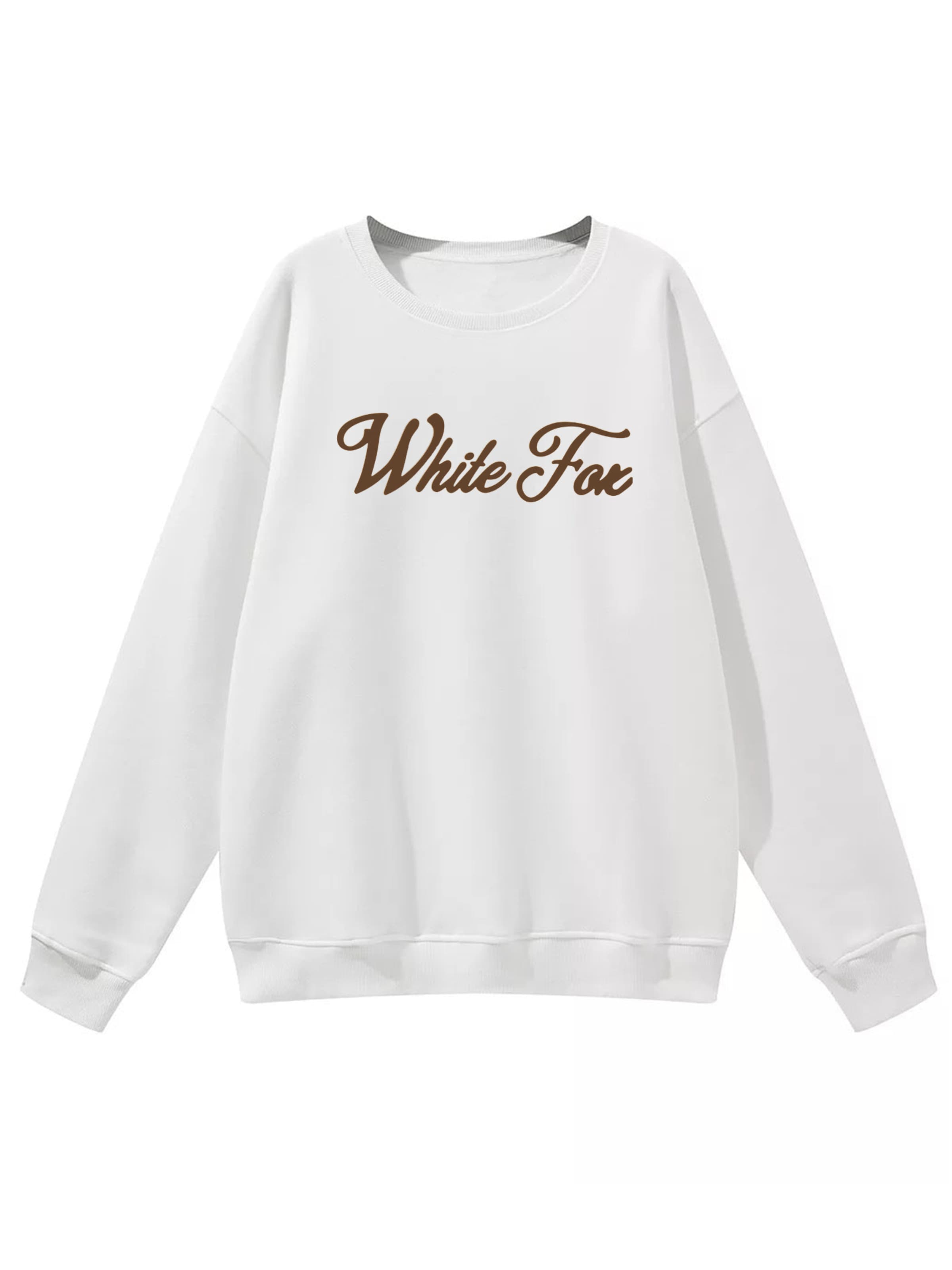 GORHEY Sweatshirt 'Women's Crew Neck Sweatshirt with Print & Fleece Lining for Autumn/Winter' in White