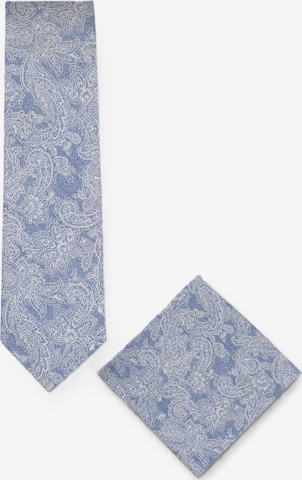 Real Guys Set Krawatte mit passendem Einstecktuch in Blau: Vorderseite