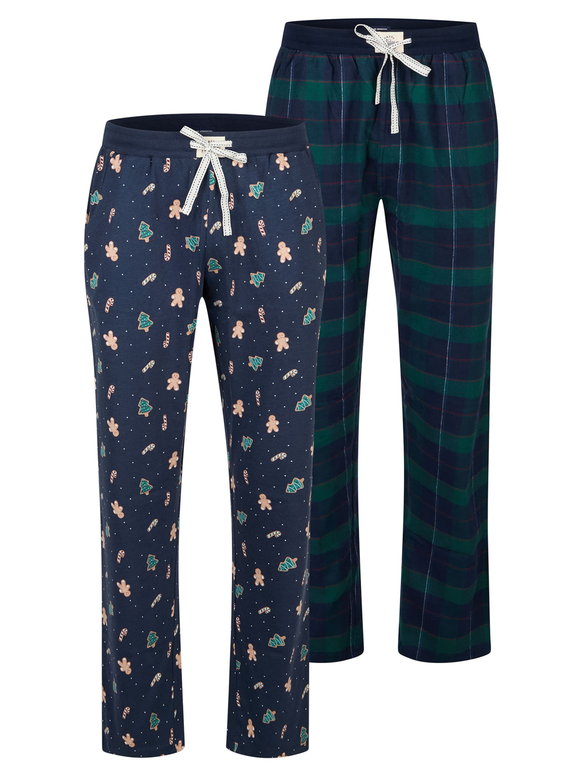 Happy Shorts Pyjamabroek 'Christmas' in Blauw: voorkant
