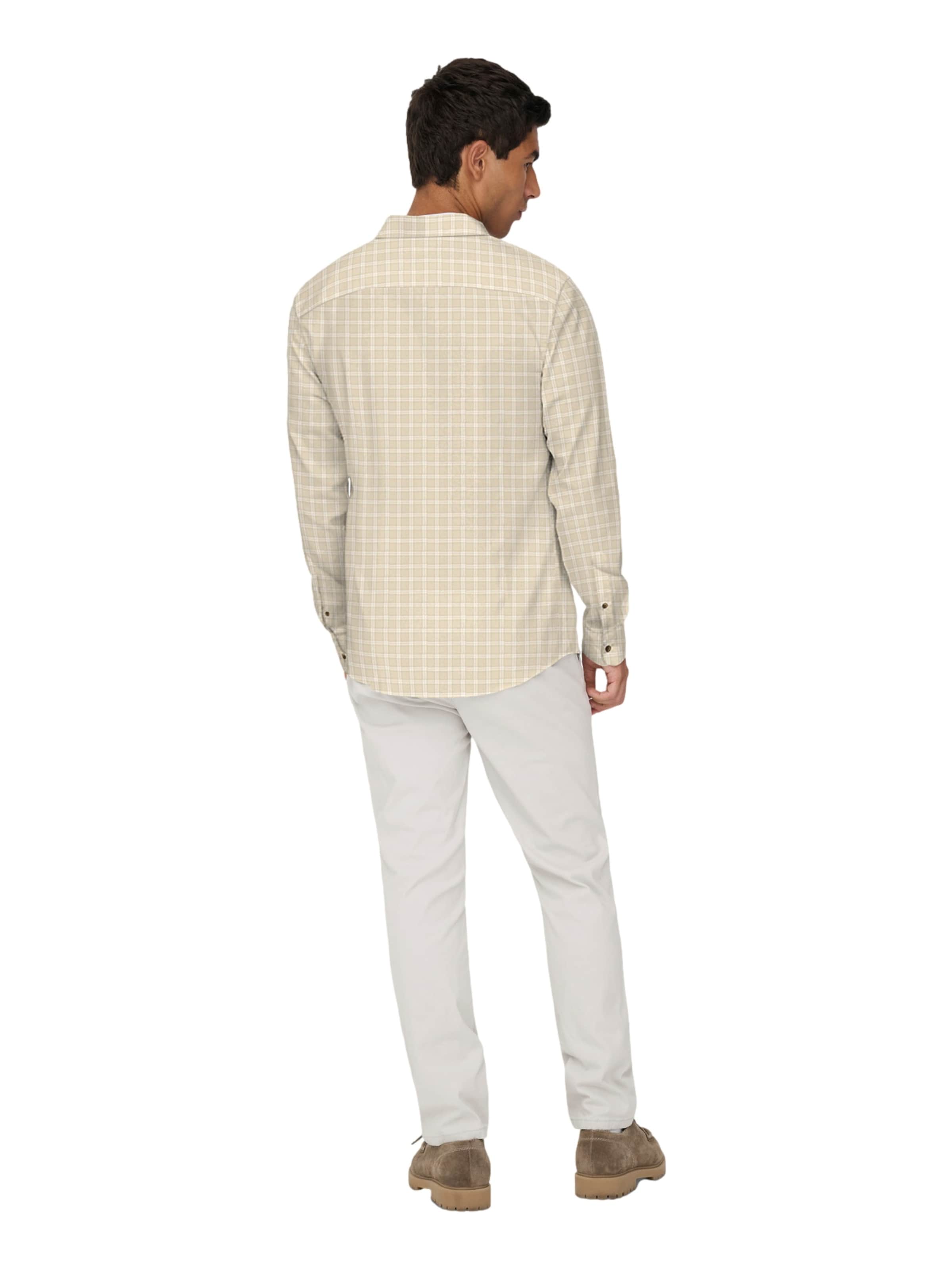 Slim fit Camicia 'ONSGudmund' di Only & Sons in beige