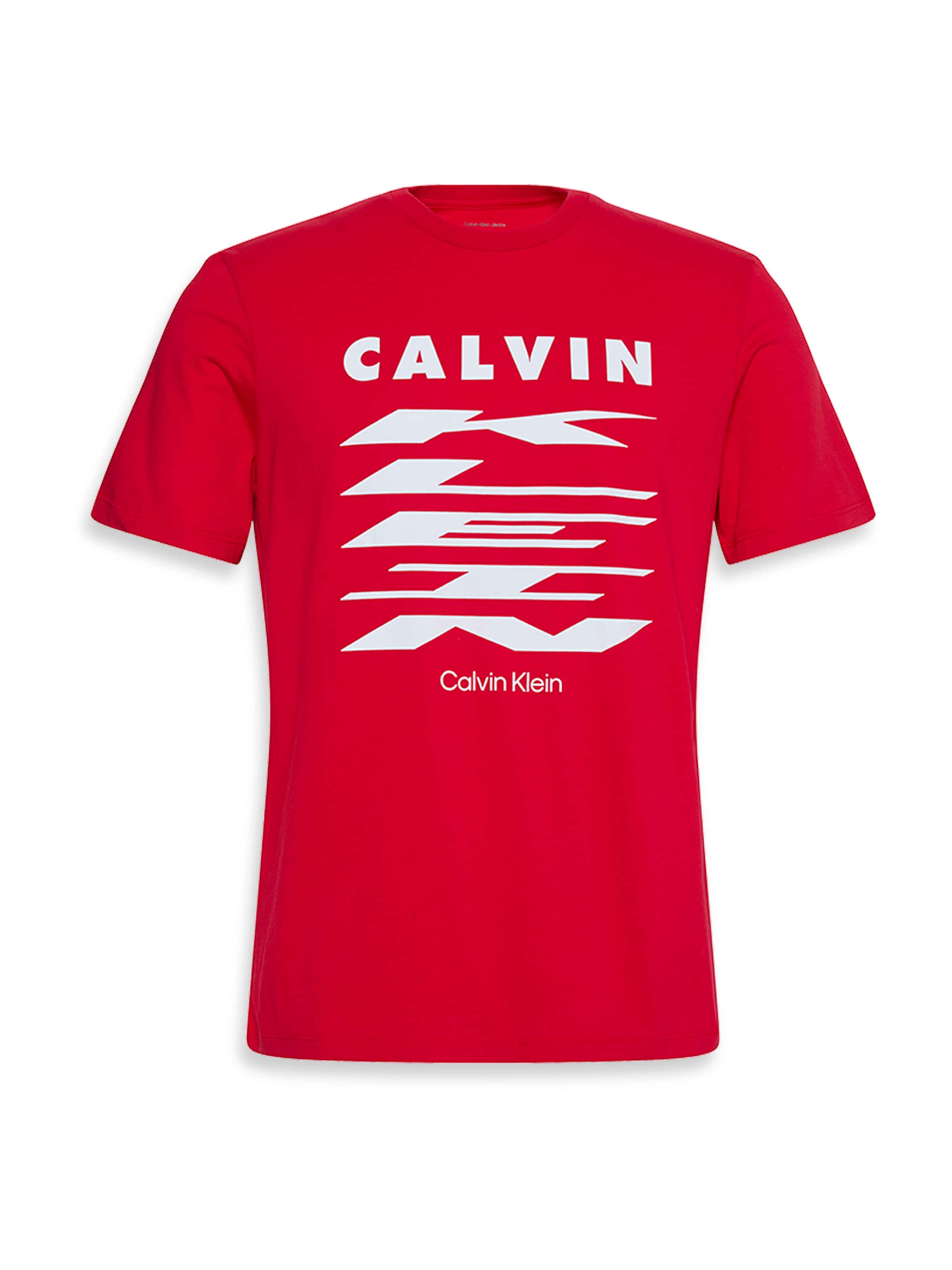 Tricou de la Calvin Klein Jeans pe roșu: față