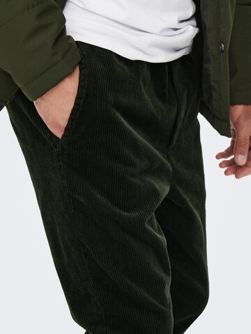 Only & Sons Regular Trousers 'Linus Life' in Green