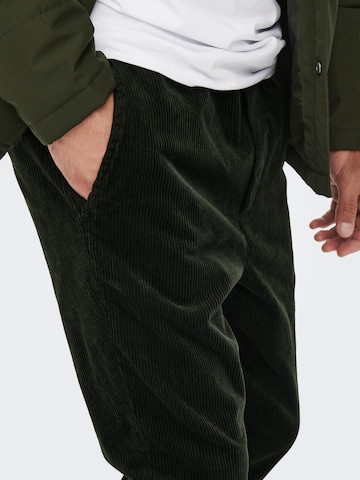 Regular Pantaloni 'Linus Life' de la Only & Sons pe verde