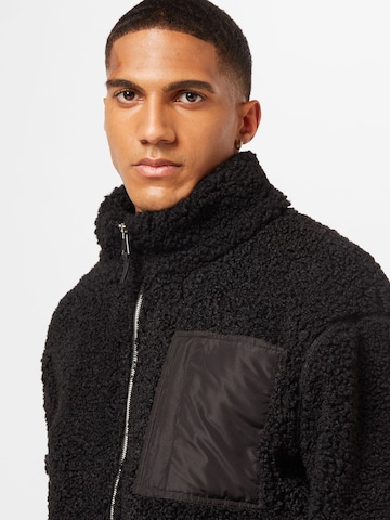 ABOUT YOU Fleece Jacket 'Ibrahim' in Black
