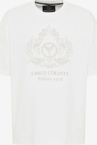 T-Shirt Carlo Colucci en blanc : devant