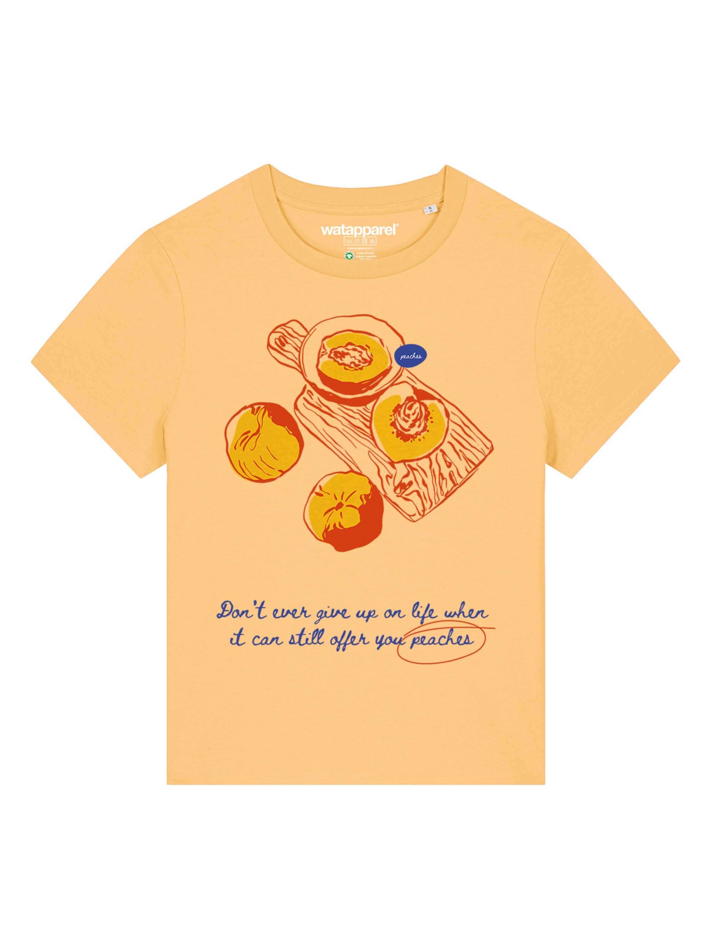 Maglietta 'Peaches' di Watapparel in giallo: frontale