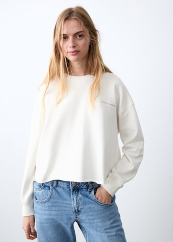 MANGO TEEN Sweatshirt 'True' in White: front
