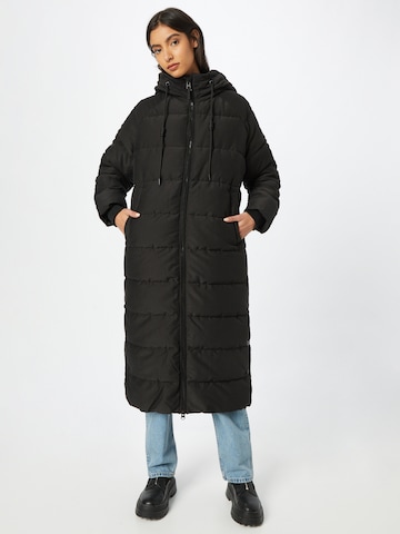 QS Winter Coat in Black: front