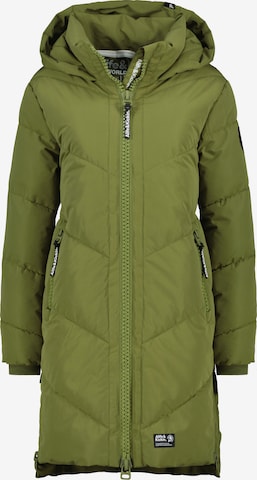 Alife and Kickin Winter Jacket in Green: front