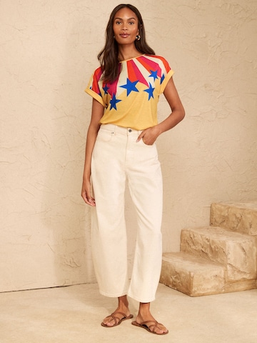 T-shirt love & roses en jaune