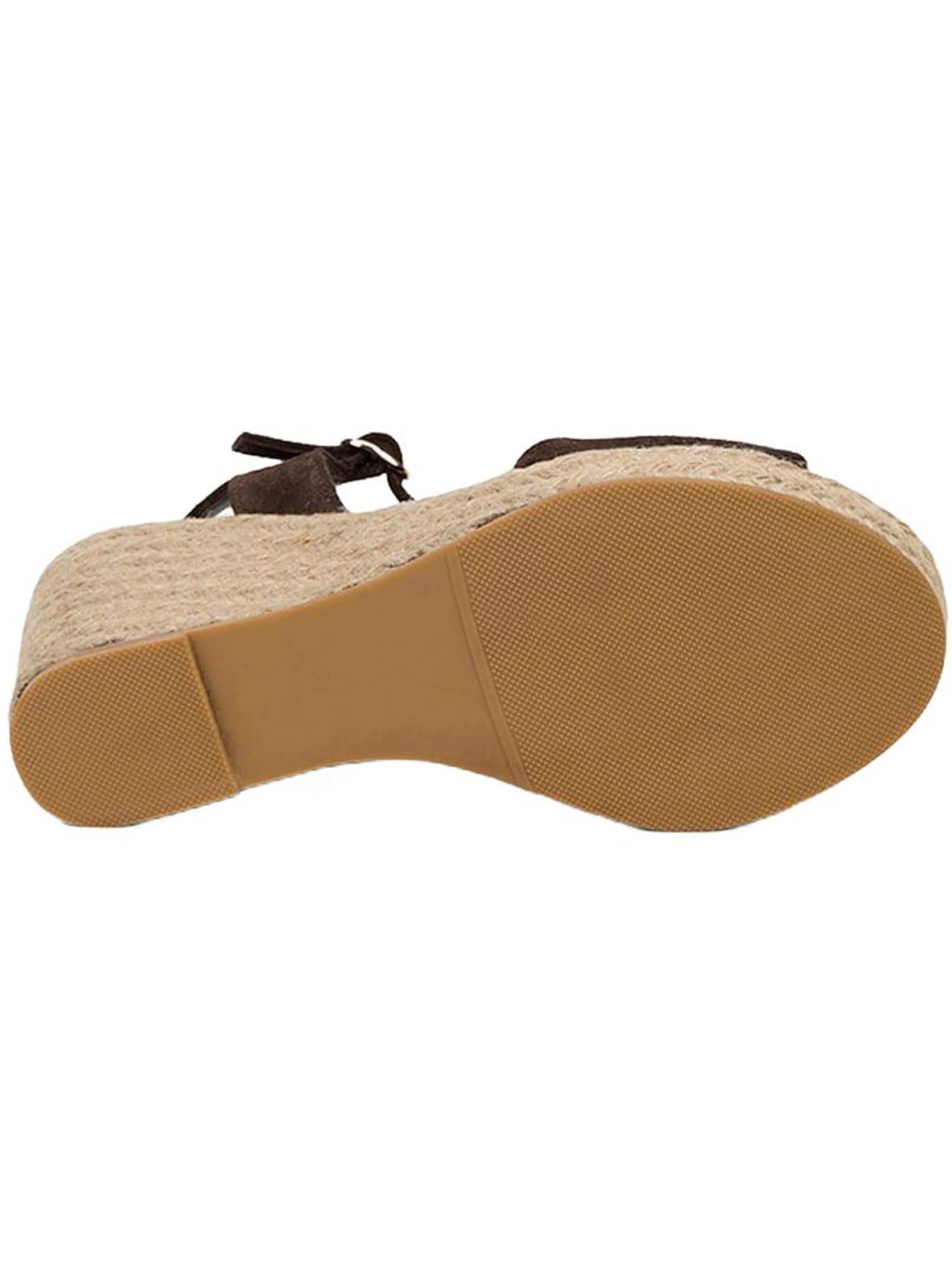 Sandales à lanières 'DESA Damen-Sandalen mit Keilabsatz und einem Riemen aus Wildleder' Desa en marron
