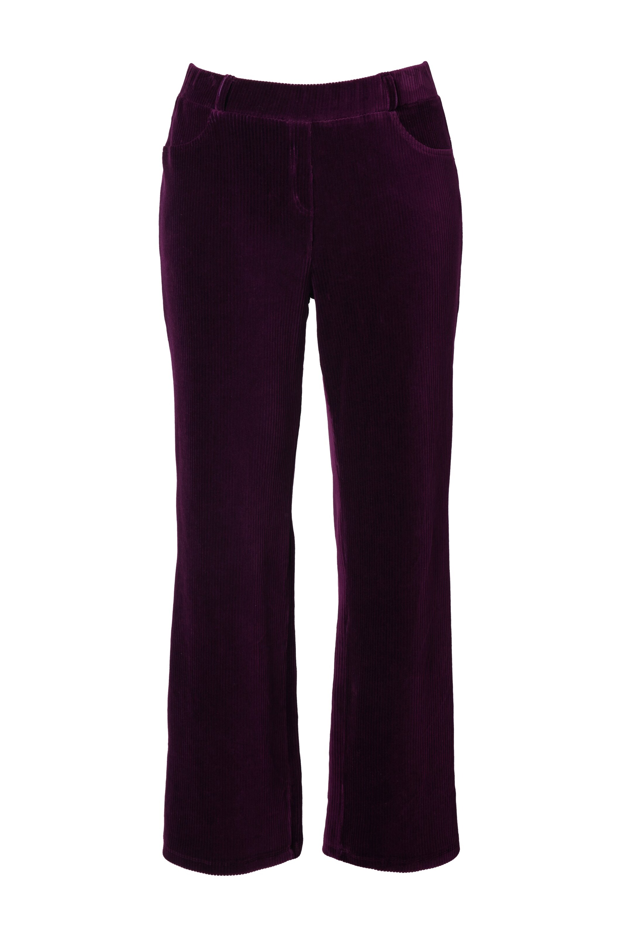 Ulla Popken Flared Broek in Rood: voorkant