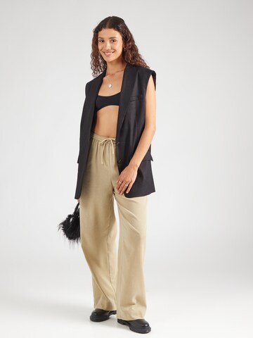 OBJECT Wide leg Trousers 'OBJPENNY' in Beige