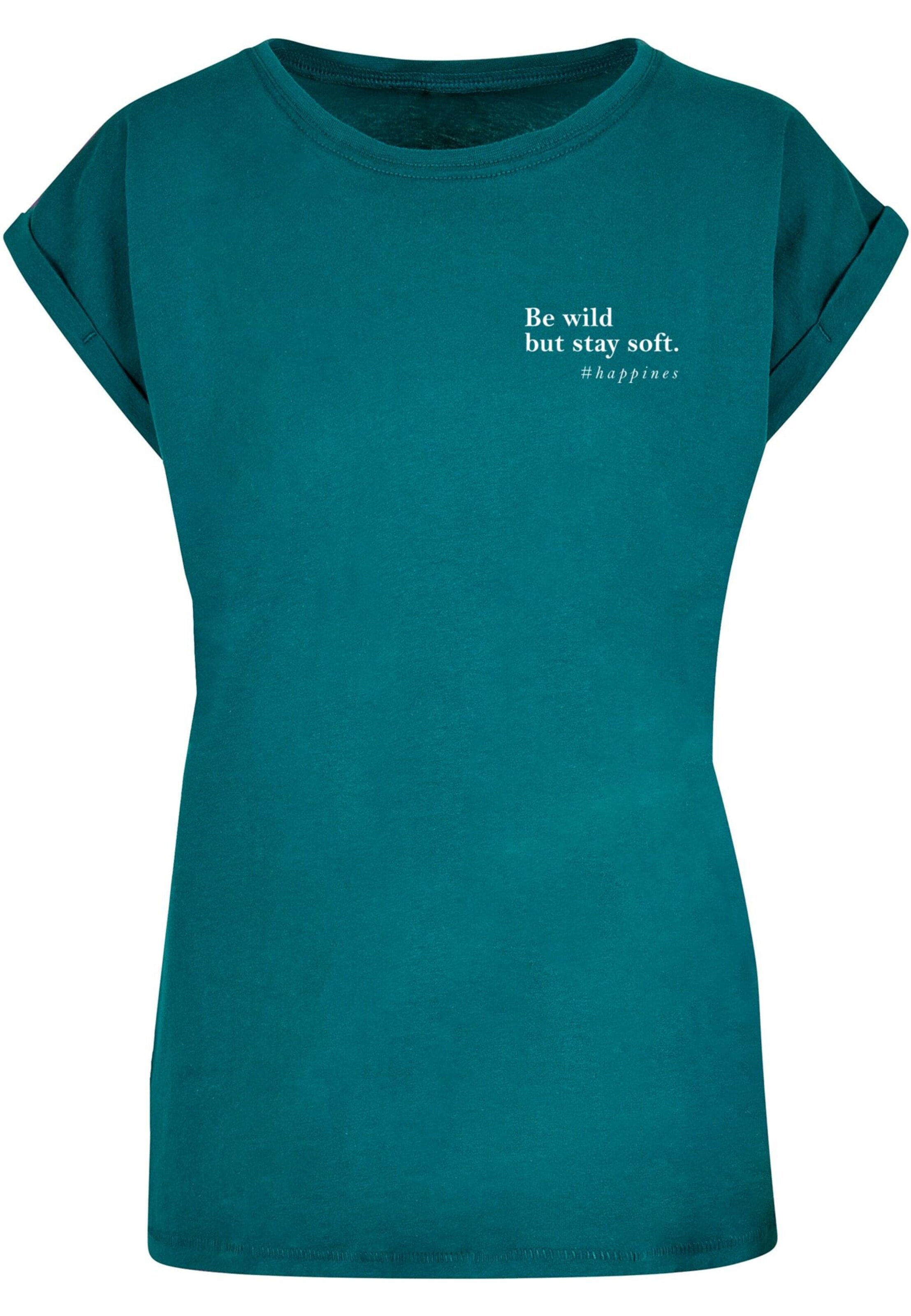 Merchcode Tričko 'Happines' – zelená: přední strana