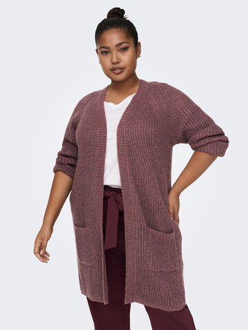 ONLY Carmakoma Knit Cardigan 'Carbernie' in Pink: front