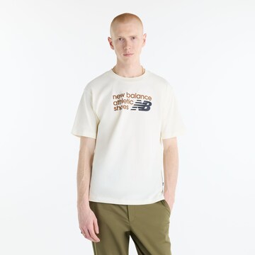 new balance Shirt 'Athletics Premium Relaxed Chest T-Shirt' in White: front