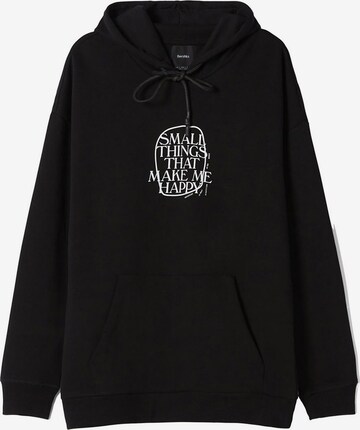 Bershka Sweatshirt in Zwart: voorkant