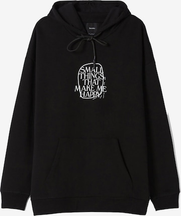 Bershka Sweatshirt in Black: front